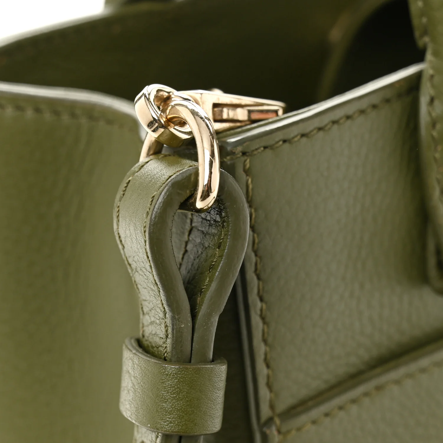 Grained Calfskin Mini Neo Executive Shopper Tote Khaki - Image 11