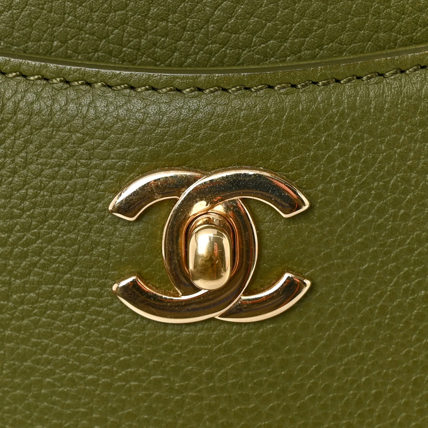 Grained Calfskin Mini Neo Executive Shopper Tote Khaki - Image 14