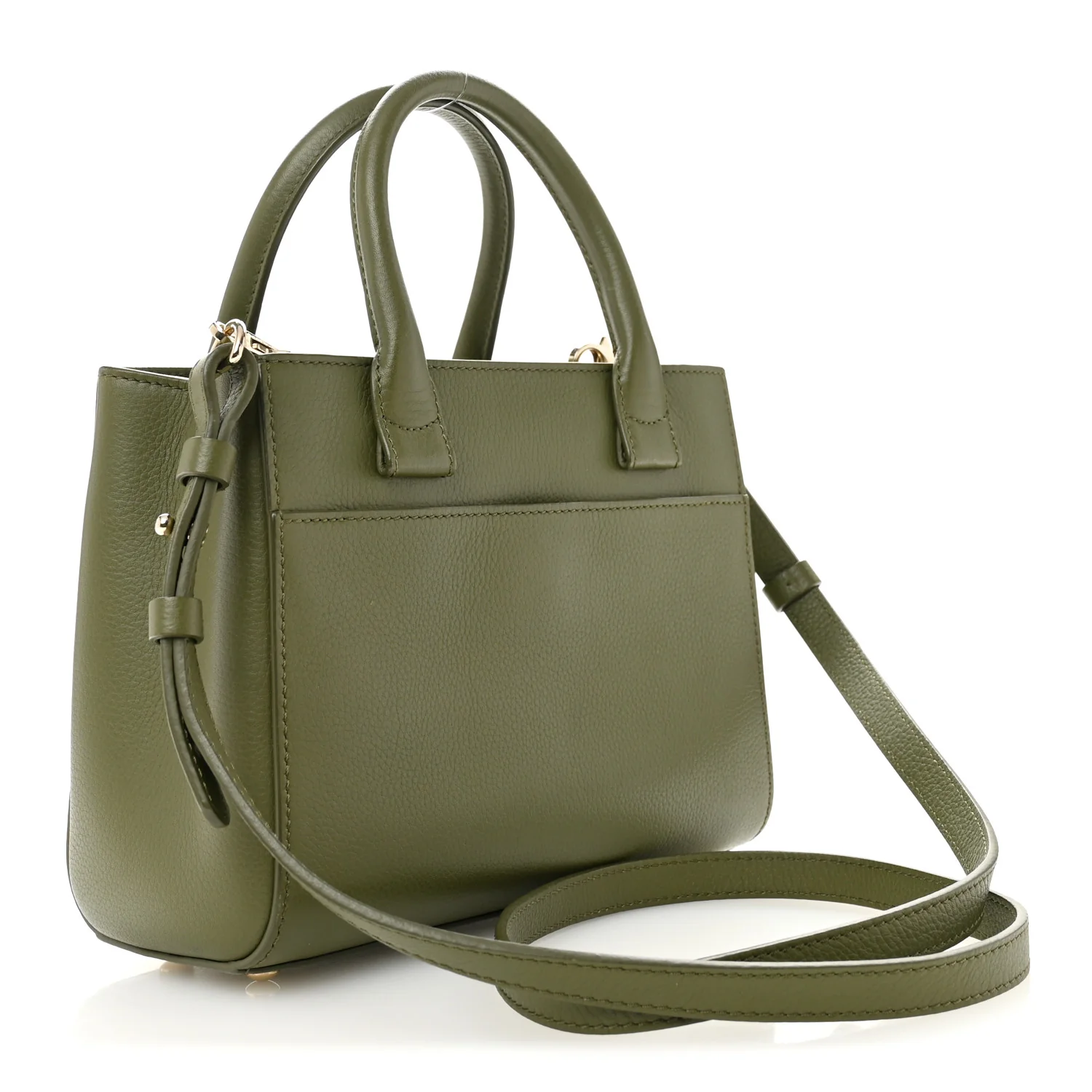 Grained Calfskin Mini Neo Executive Shopper Tote Khaki - Image 3