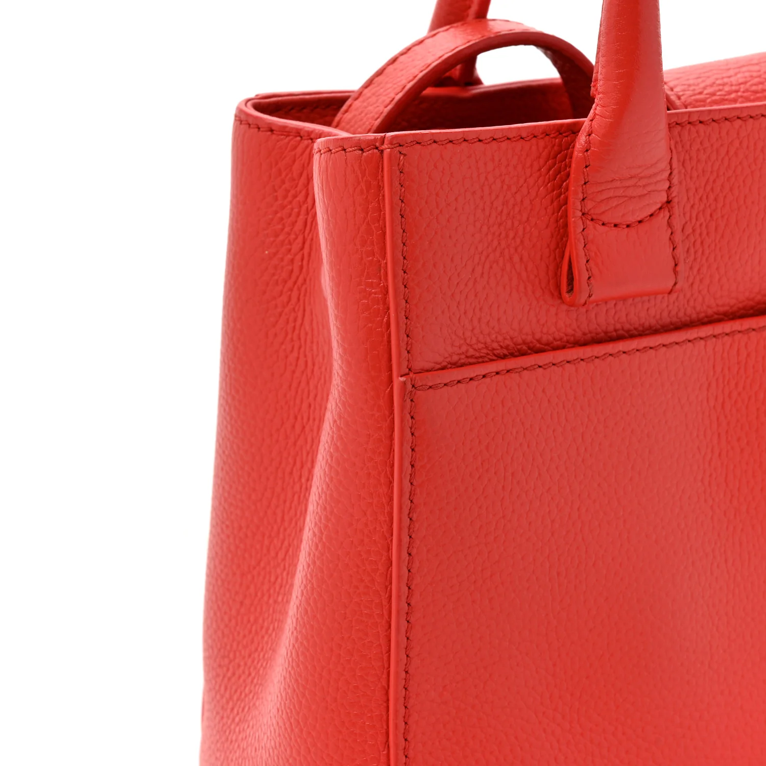 Grained Calfskin Mini Neo Executive Shopper Tote Red - Image 13