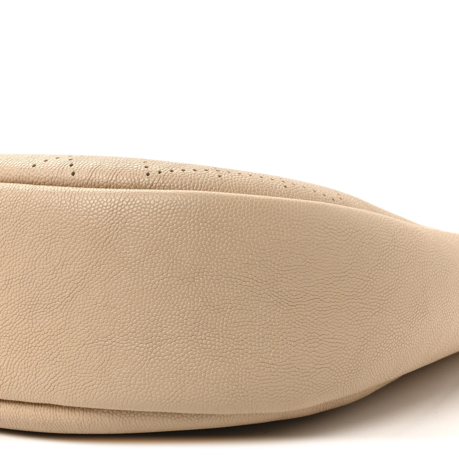 Grained Calfskin Perforated Small Flap Hobo Beige - Image 10