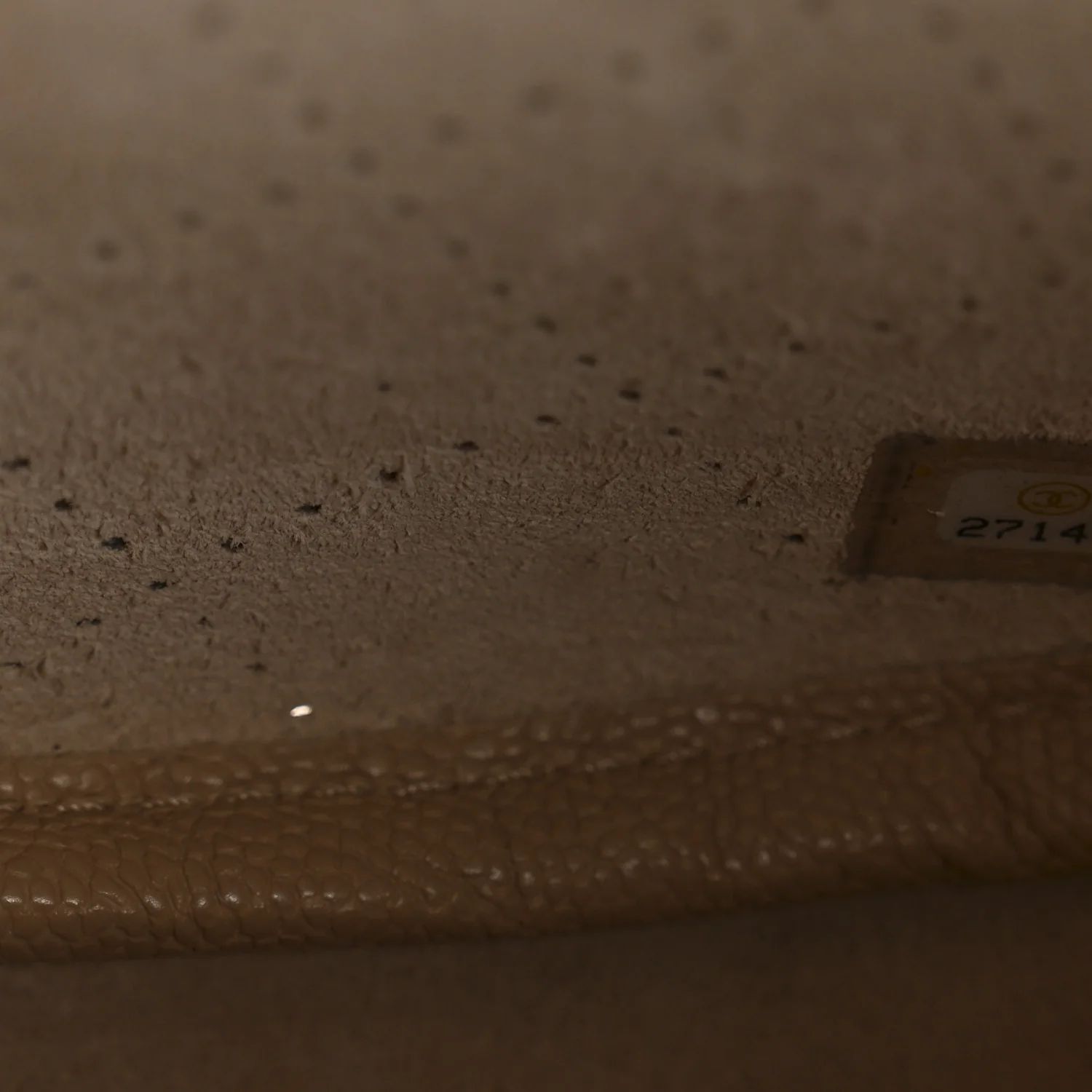 Grained Calfskin Perforated Small Flap Hobo Beige - Image 7