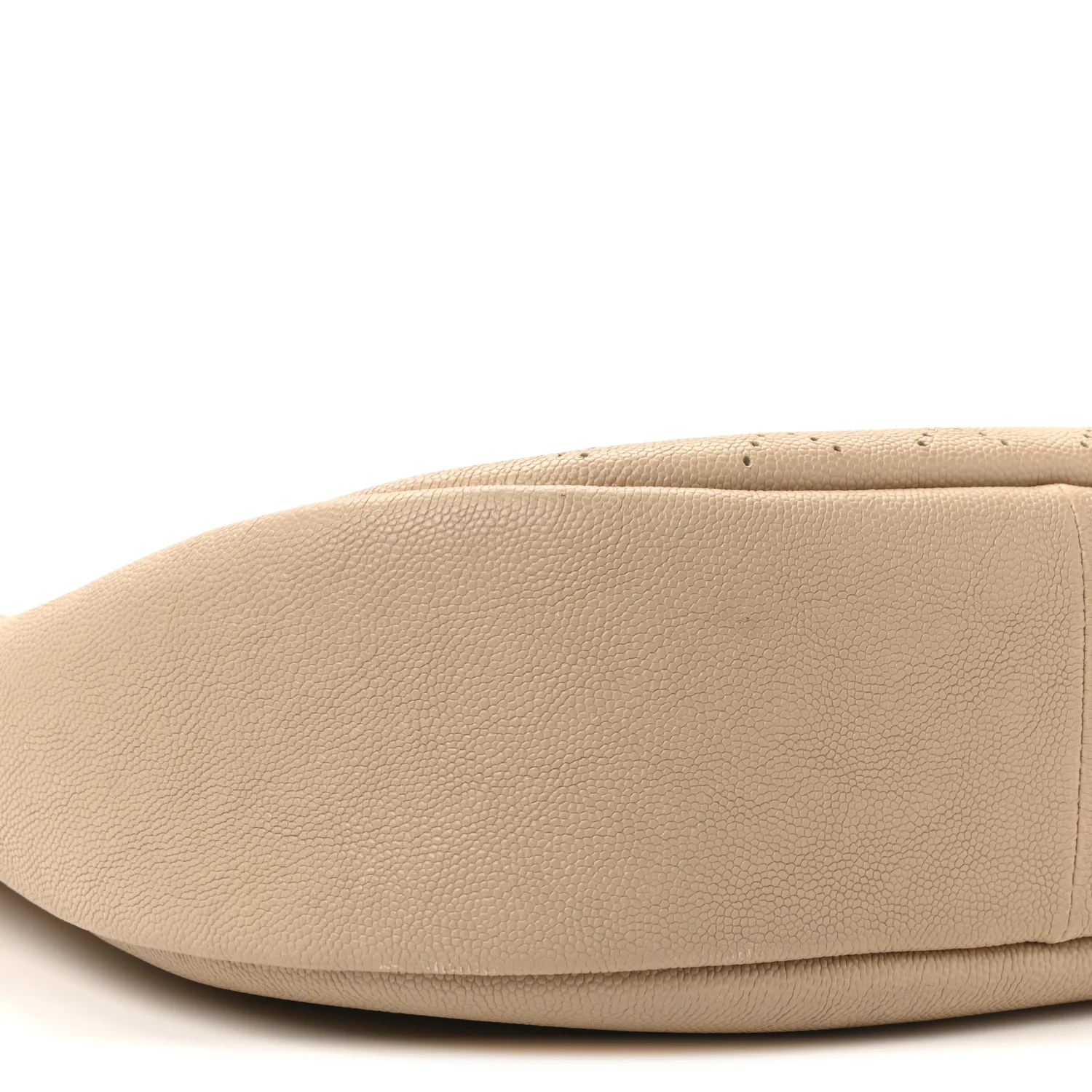 Grained Calfskin Perforated Small Flap Hobo Beige - Image 9