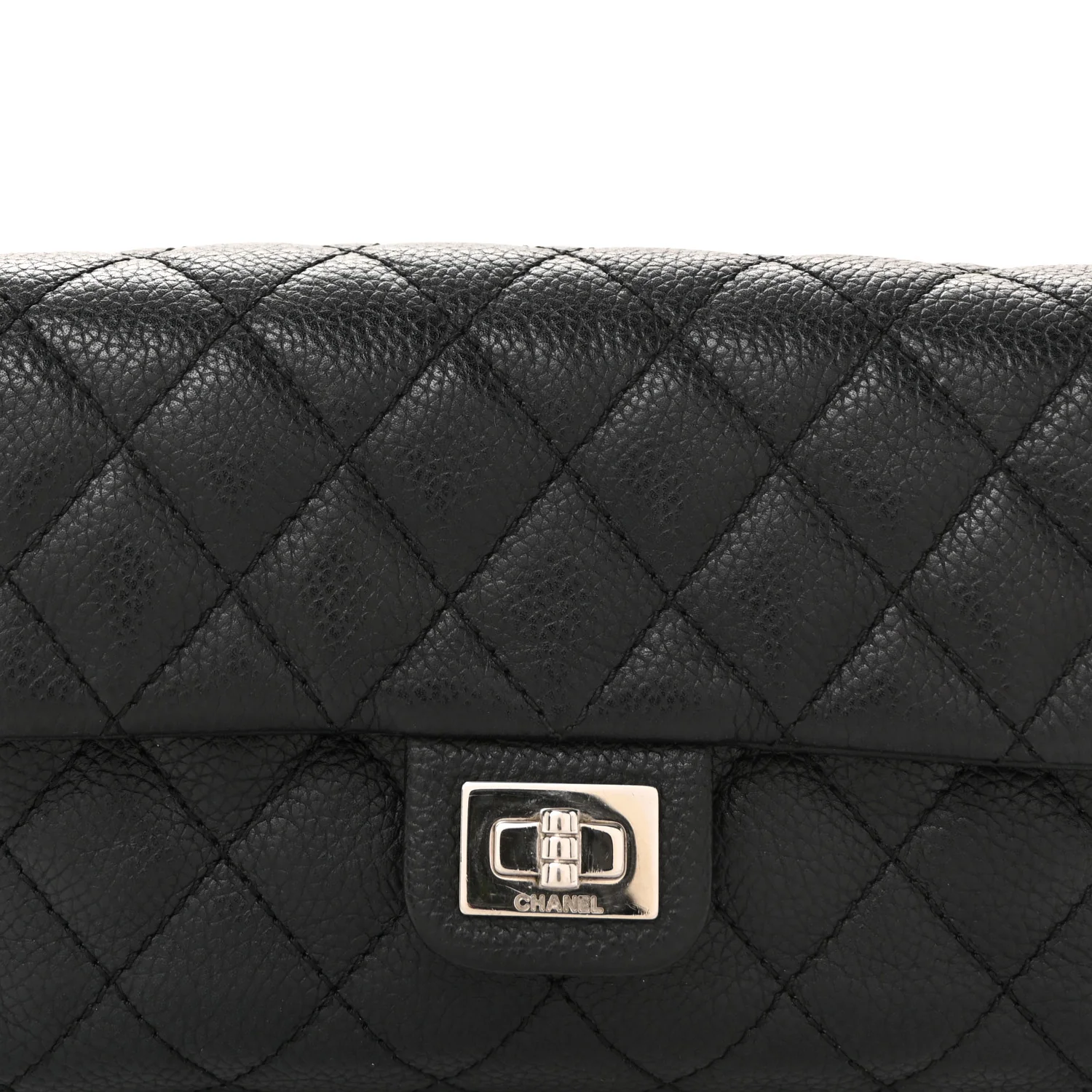 Grained Calfskin Quilted 2.55 Reissue Flap Belt Bag Clutch Black - Image 14