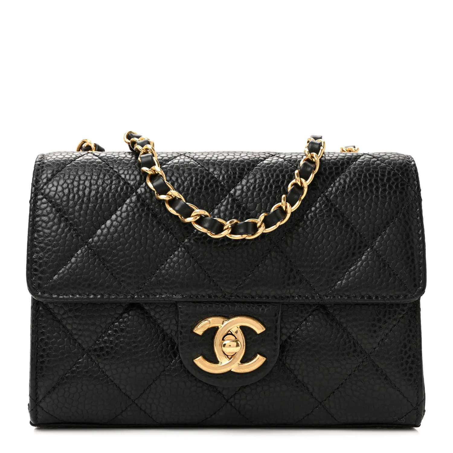 Grained Calfskin Quilted Cruise Mini Flap Black - Image 2