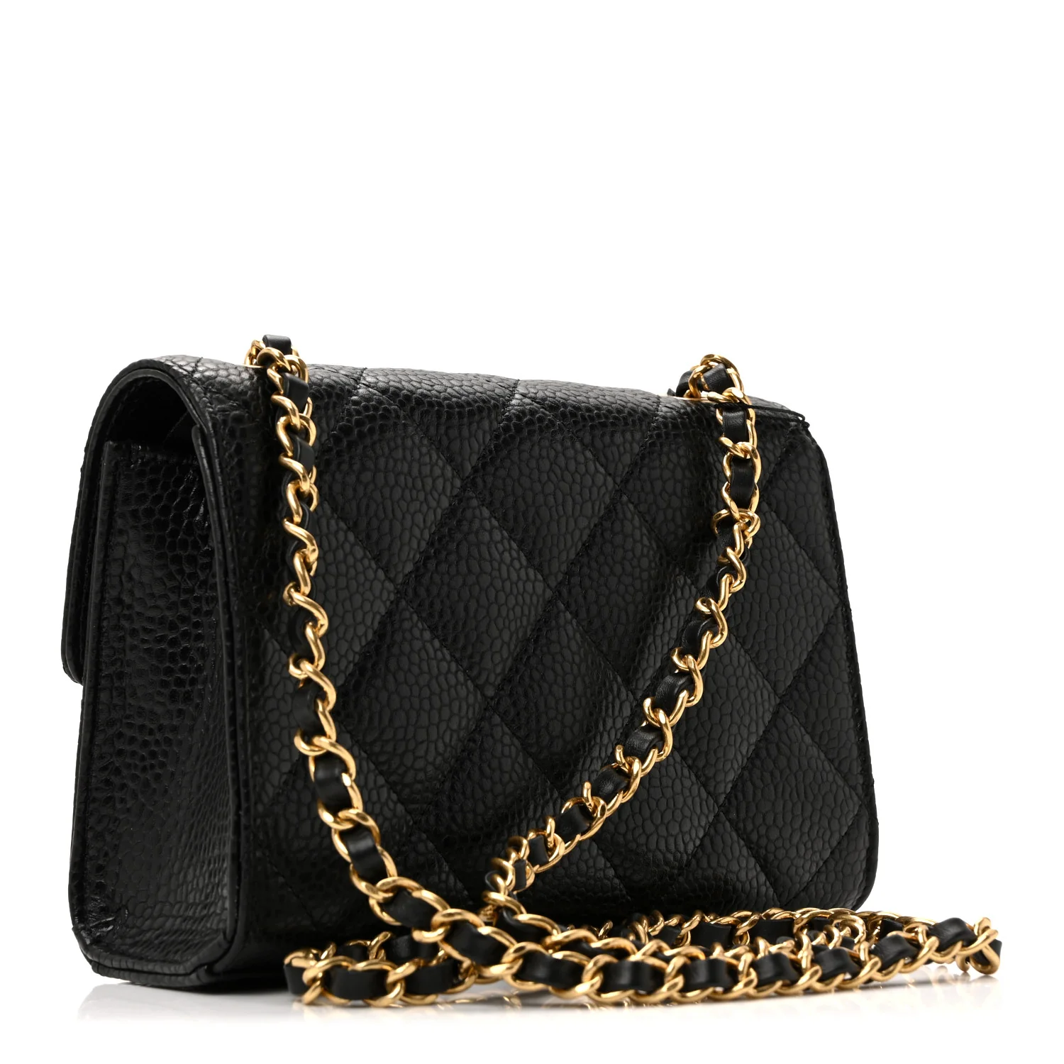 Grained Calfskin Quilted Cruise Mini Flap Black - Image 5