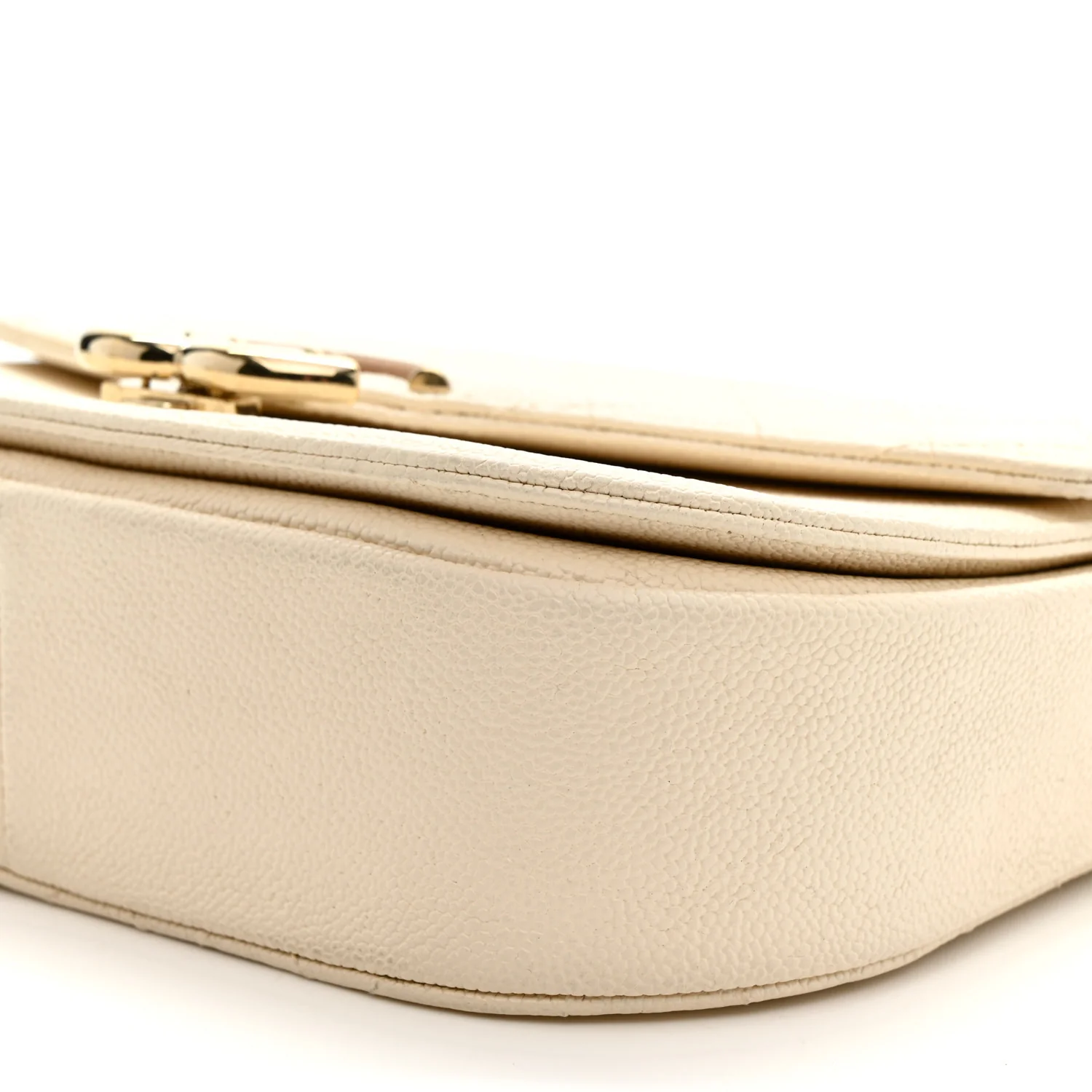Grained Calfskin Quilted Small Cuba Top Handle Flap White - Image 10