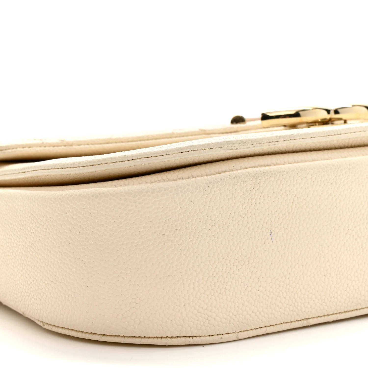 Grained Calfskin Quilted Small Cuba Top Handle Flap White - Image 9