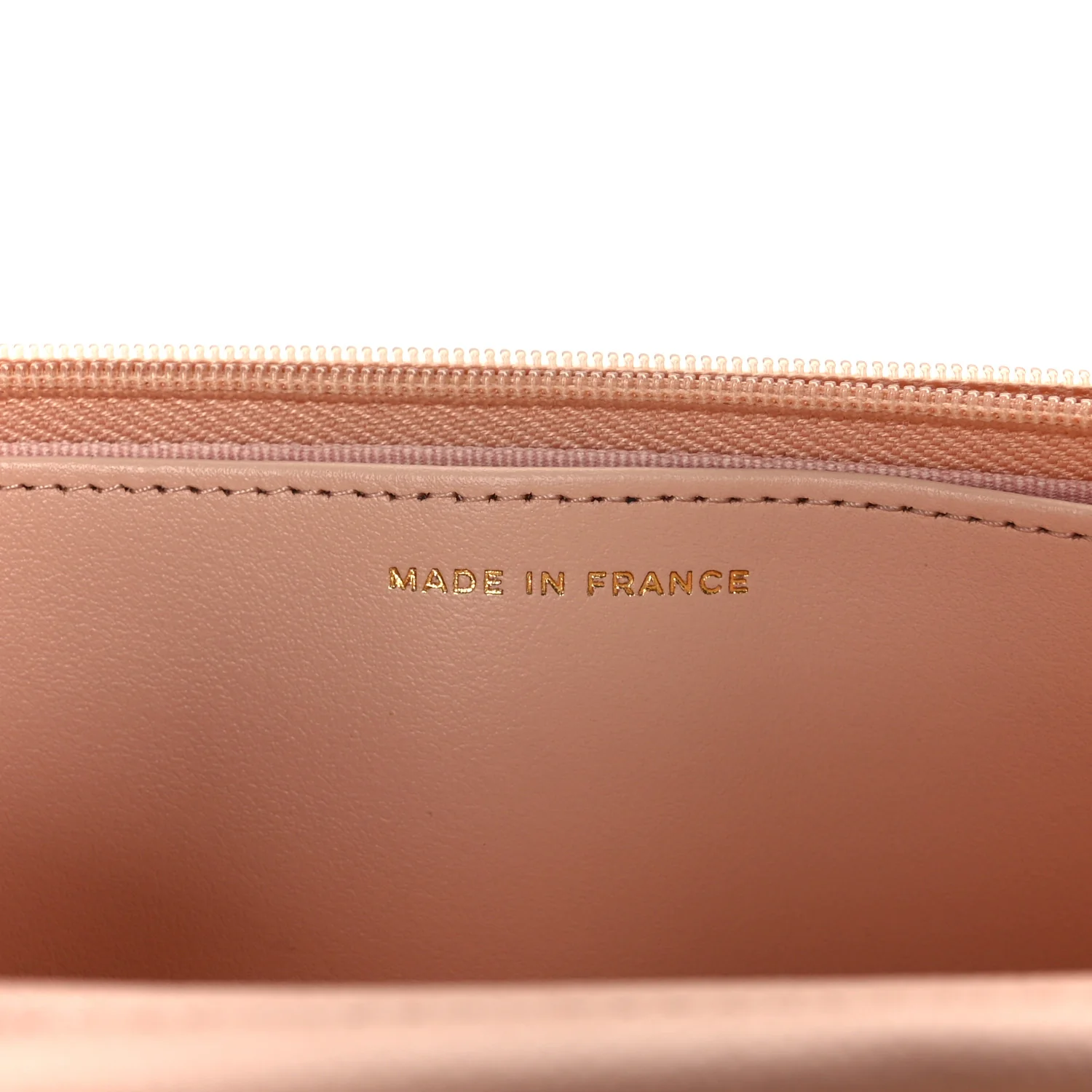 Grained Calfskin Quilted Strass CC Wallet On Chain WOC Light Pink - Image 7