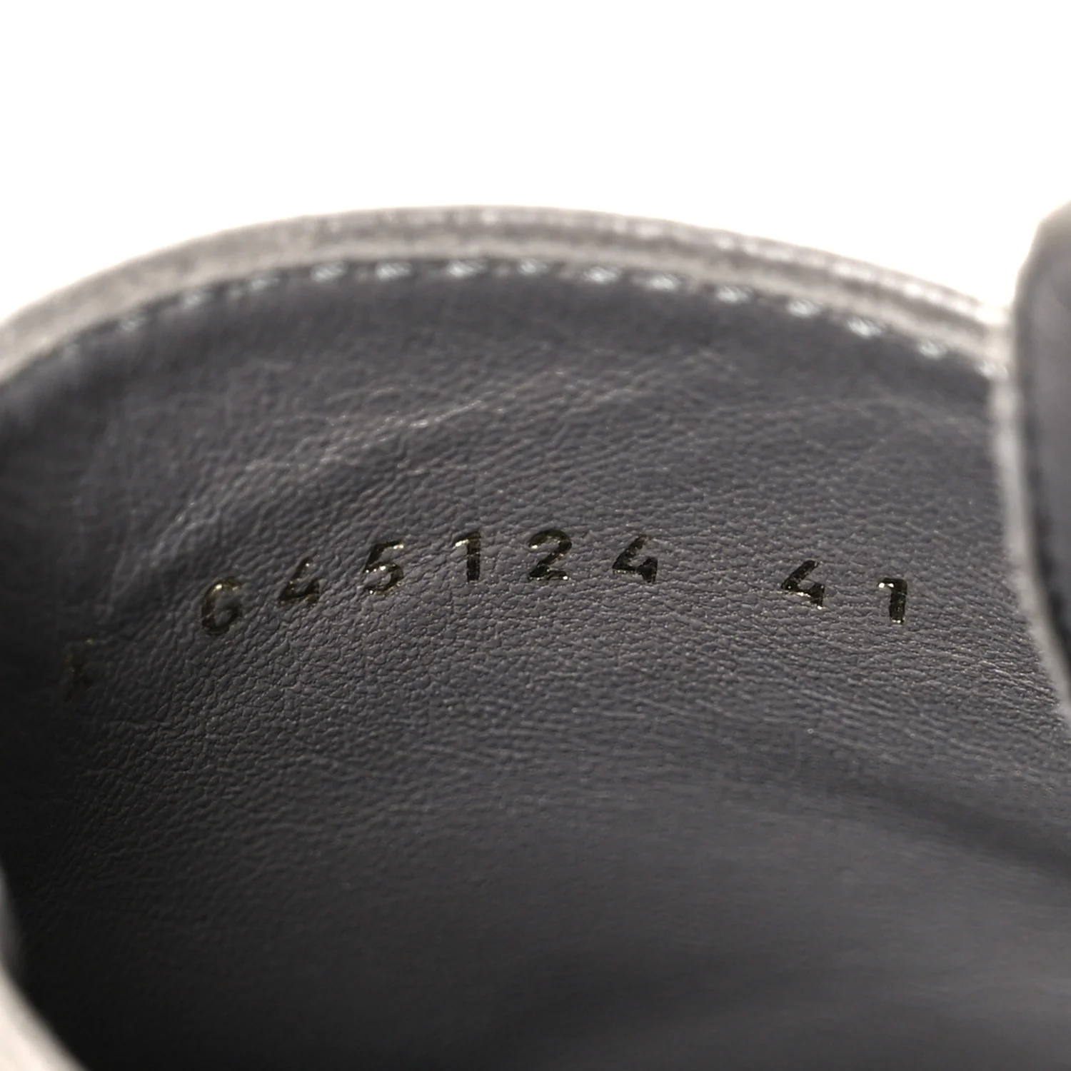 Grained Calfskin Shiny Calfskin CC Lace Up Combat Boots 41 Gray Black - Image 10