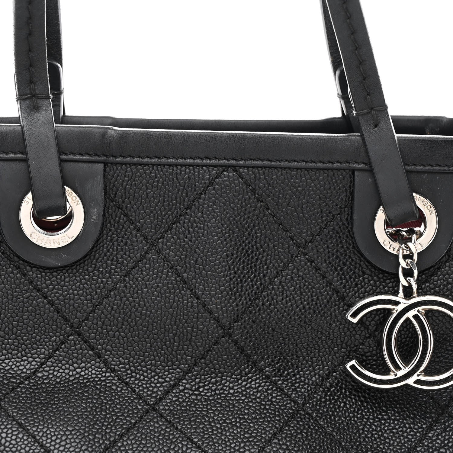 Grained Calfskin Shopping Fever Tote Black - Image 10