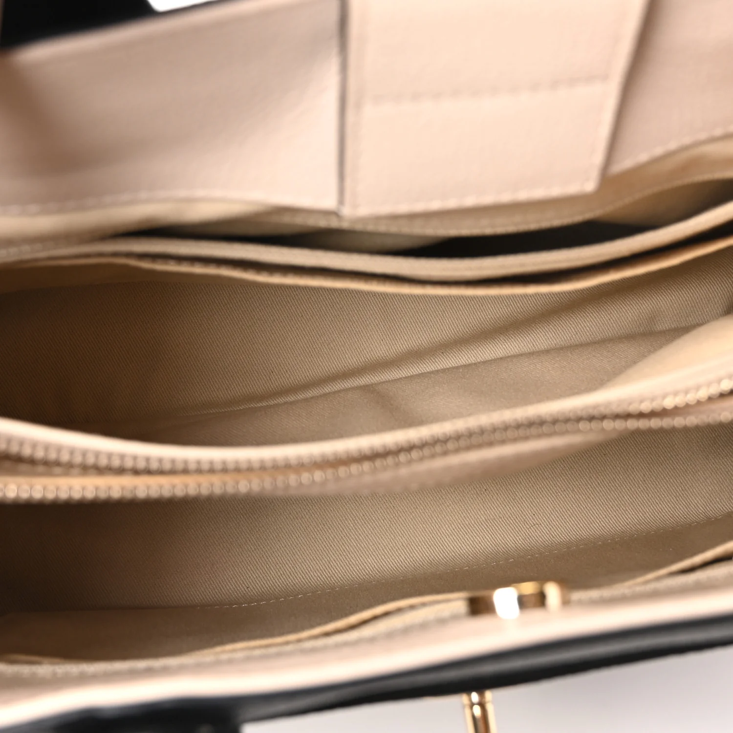 Grained Calfskin Small Bi-Color Neo Executive Shopper Tote Black Beige - Image 5