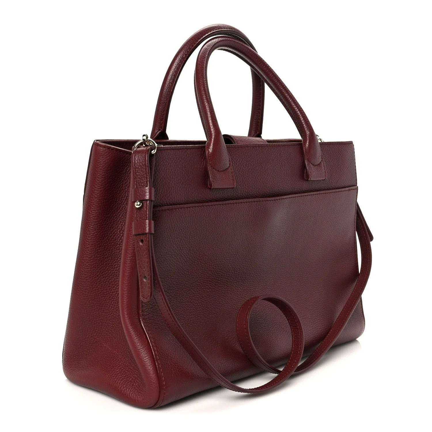 Grained Calfskin Small Neo Executive Shopper Tote Burgundy - Image 3