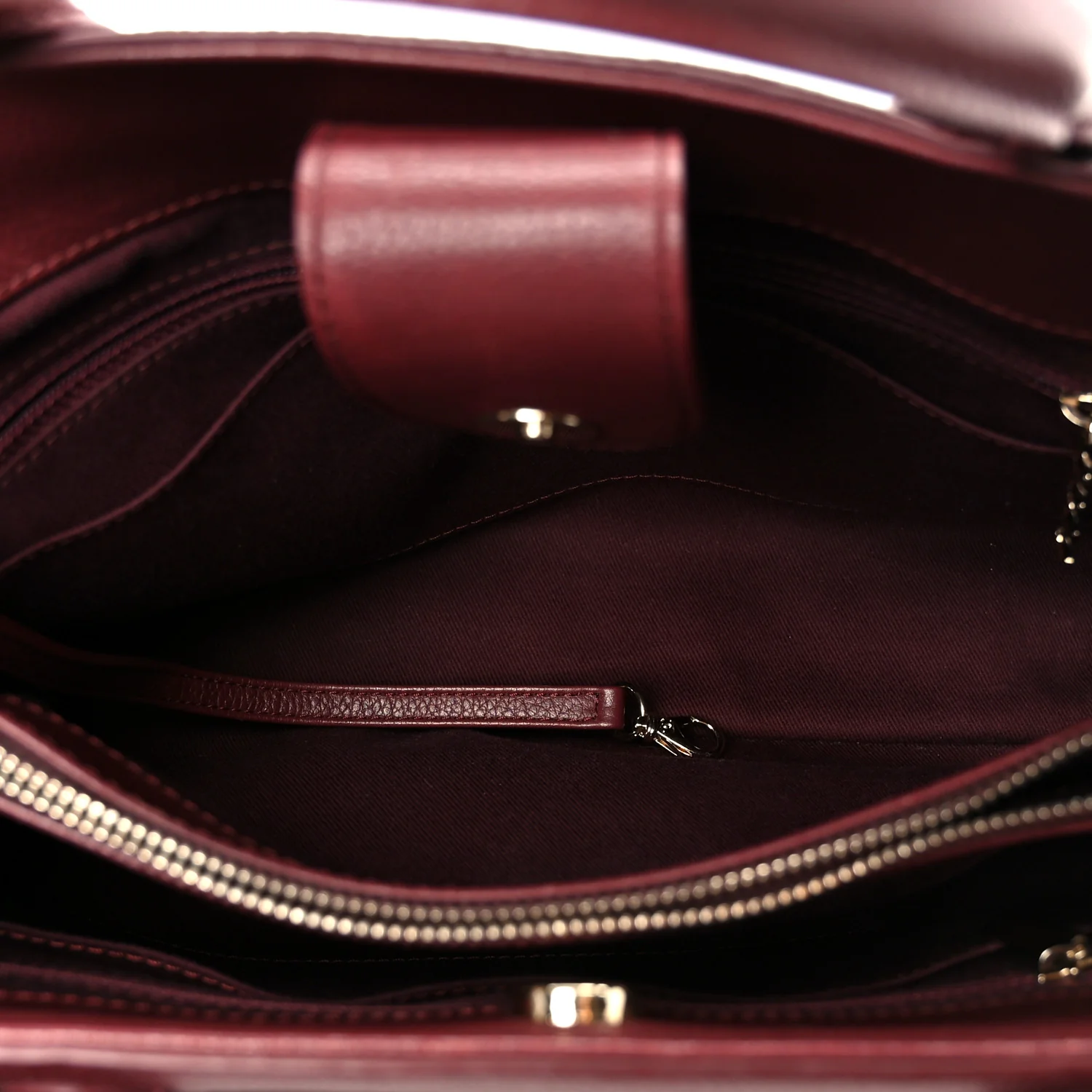 Grained Calfskin Small Neo Executive Shopper Tote Burgundy - Image 5