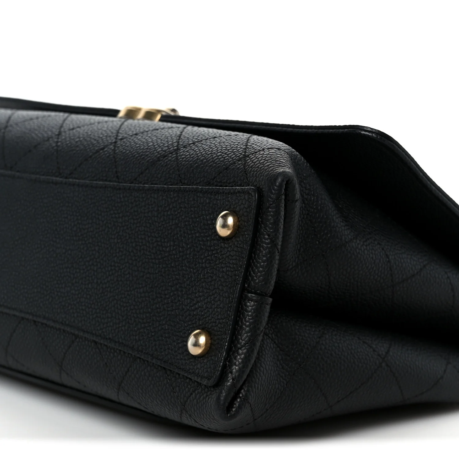 Grained Calfskin Stitched Flap Black - Image 10
