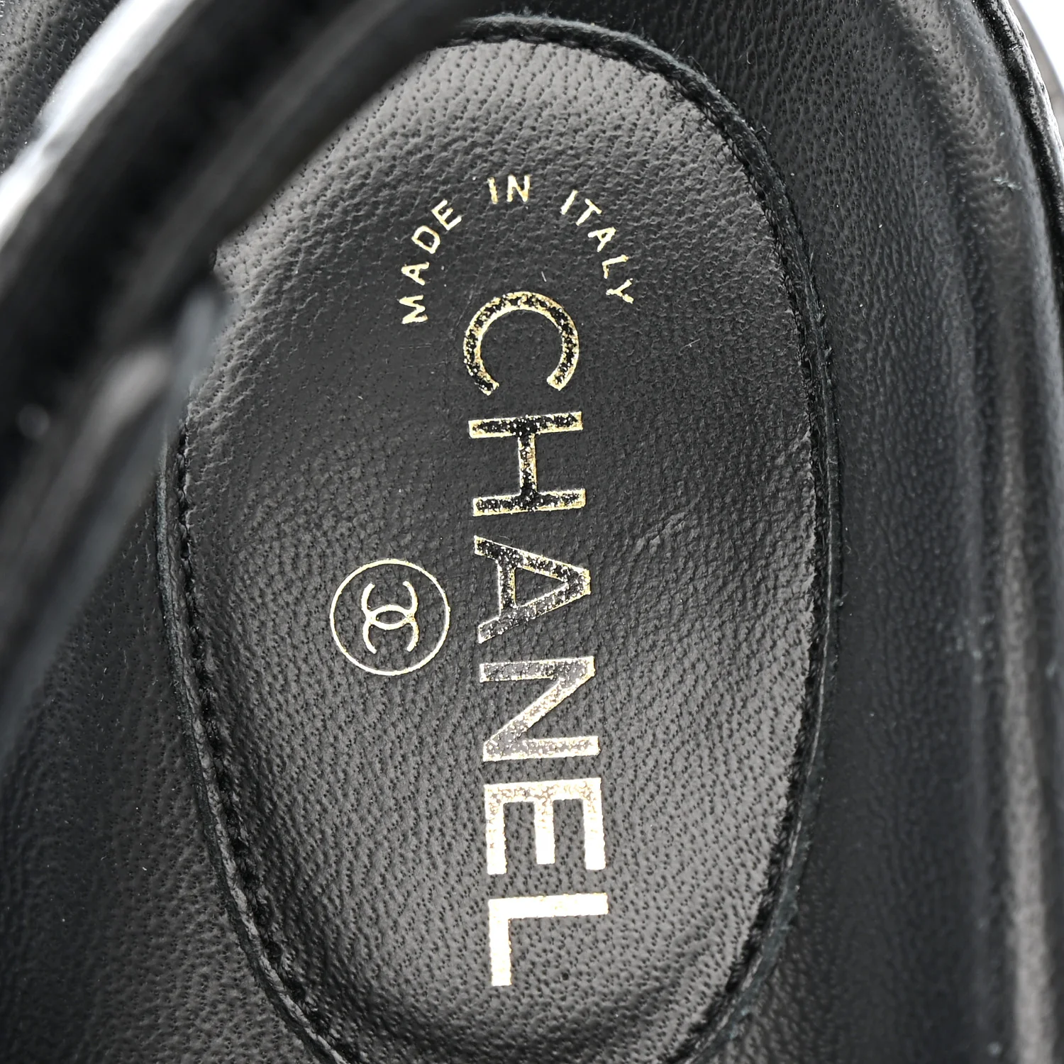 Grained Calfskin Velcro Dad Sandals 36.5 Black - Image 7