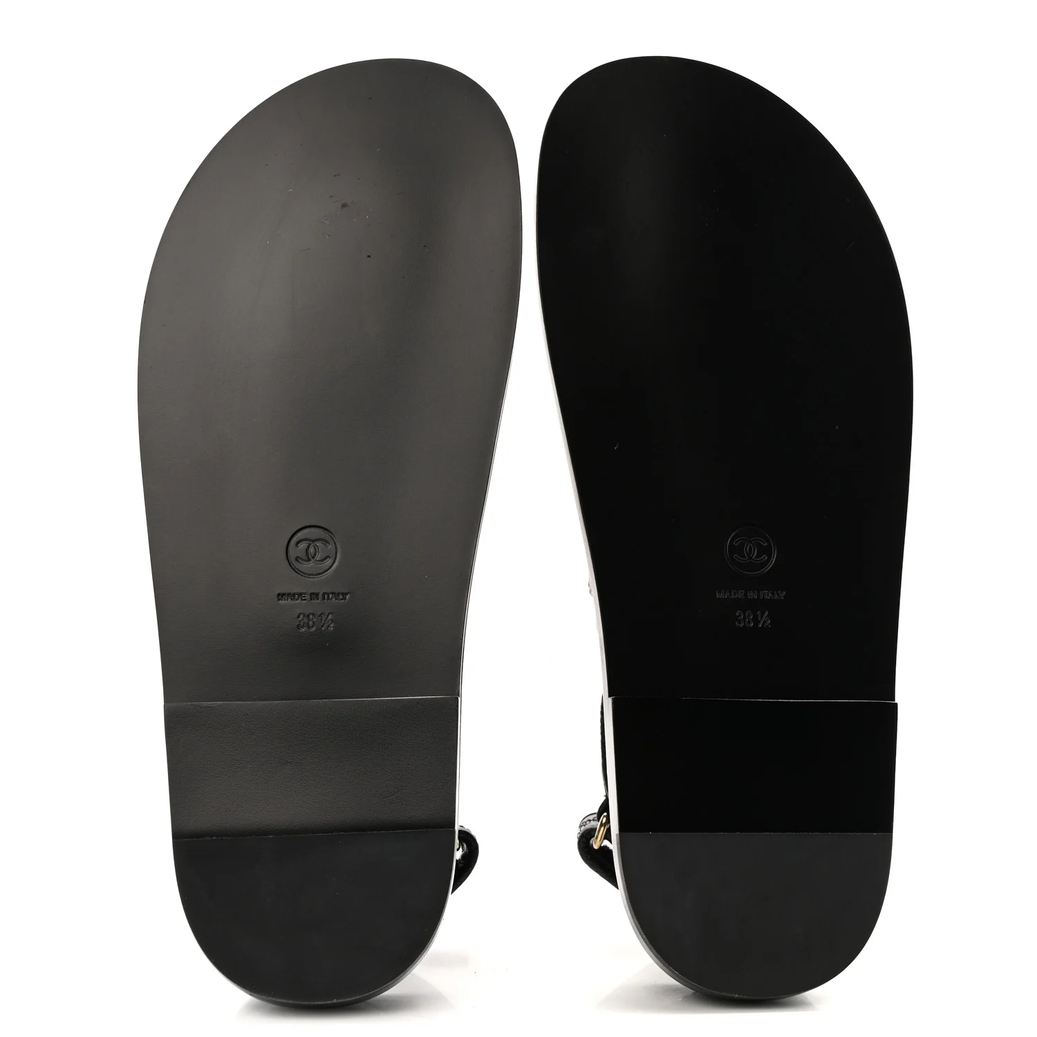 Grained Calfskin Velcro Dad Sandals 38.5 Black - Image 13