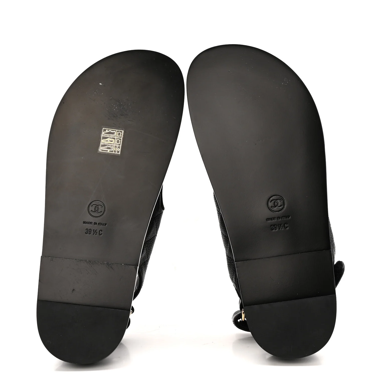 Grained Calfskin Velcro Dad Sandals 39.5 Black - Image 6