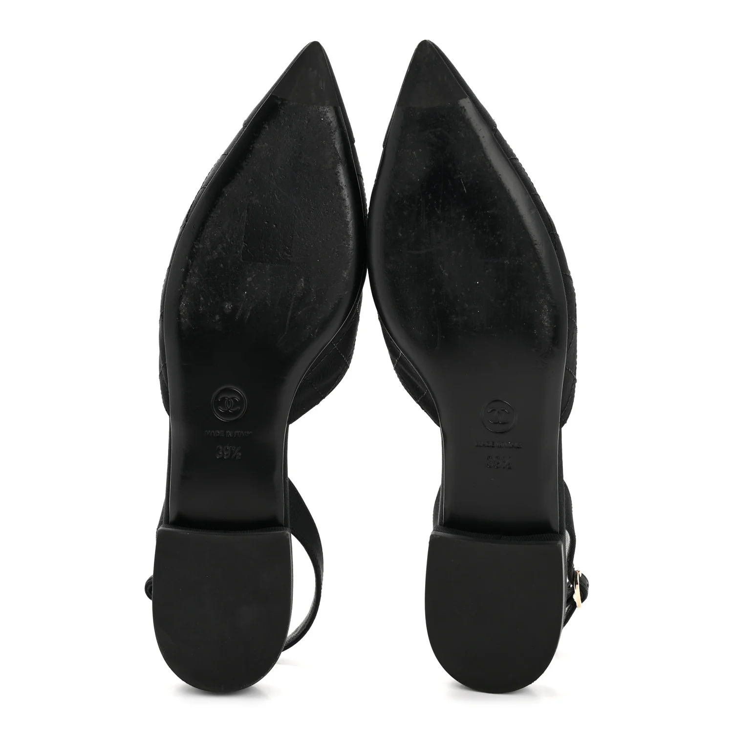 Grosgrain Camellia Slingback Flats 39.5 Black White - Image 16