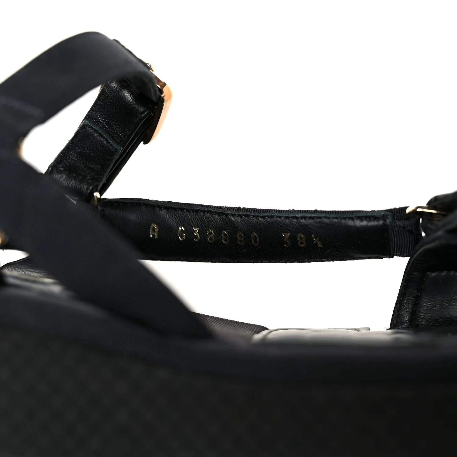 Grosgrain Logo Platform Sandals 38.5 Black - Image 9