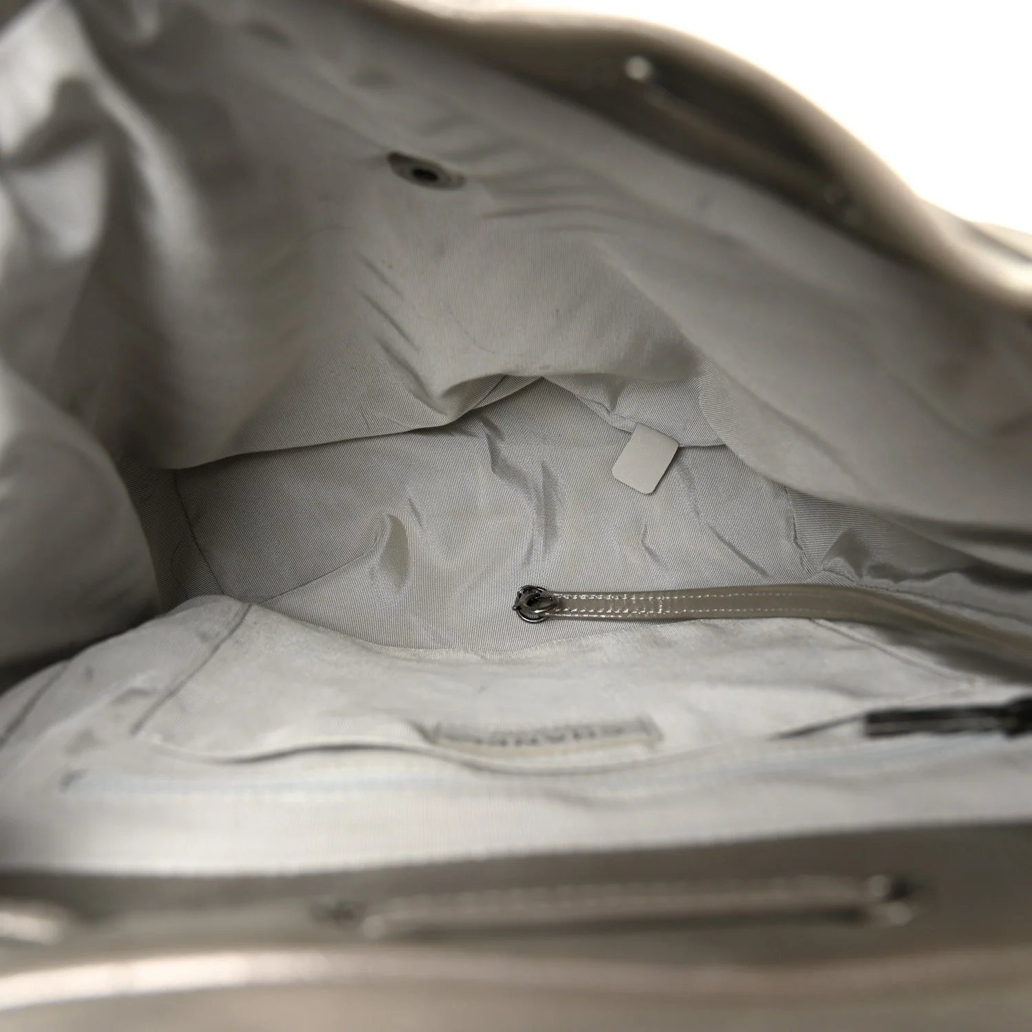 Iridescent Calfskin Chevron Quilted Small Urban Spirit Backpack Silver - Image 5