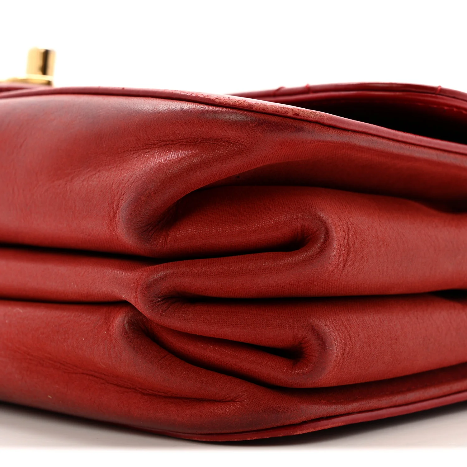 Iridescent Calfskin Quilted Small Straight Lined Flap Red - Image 12