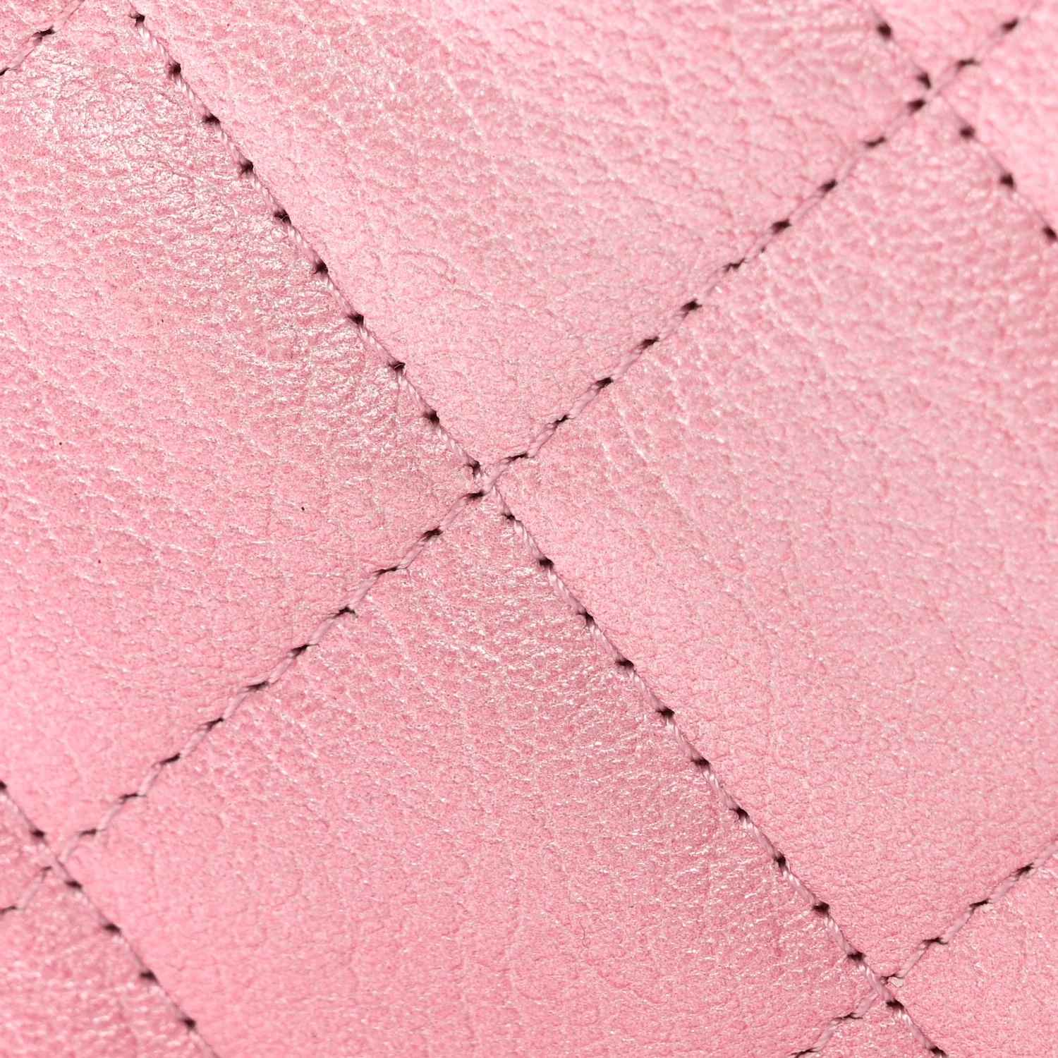 Iridescent Calfskin Quilted Wallet On Chain WOC Rose Pink - Image 12