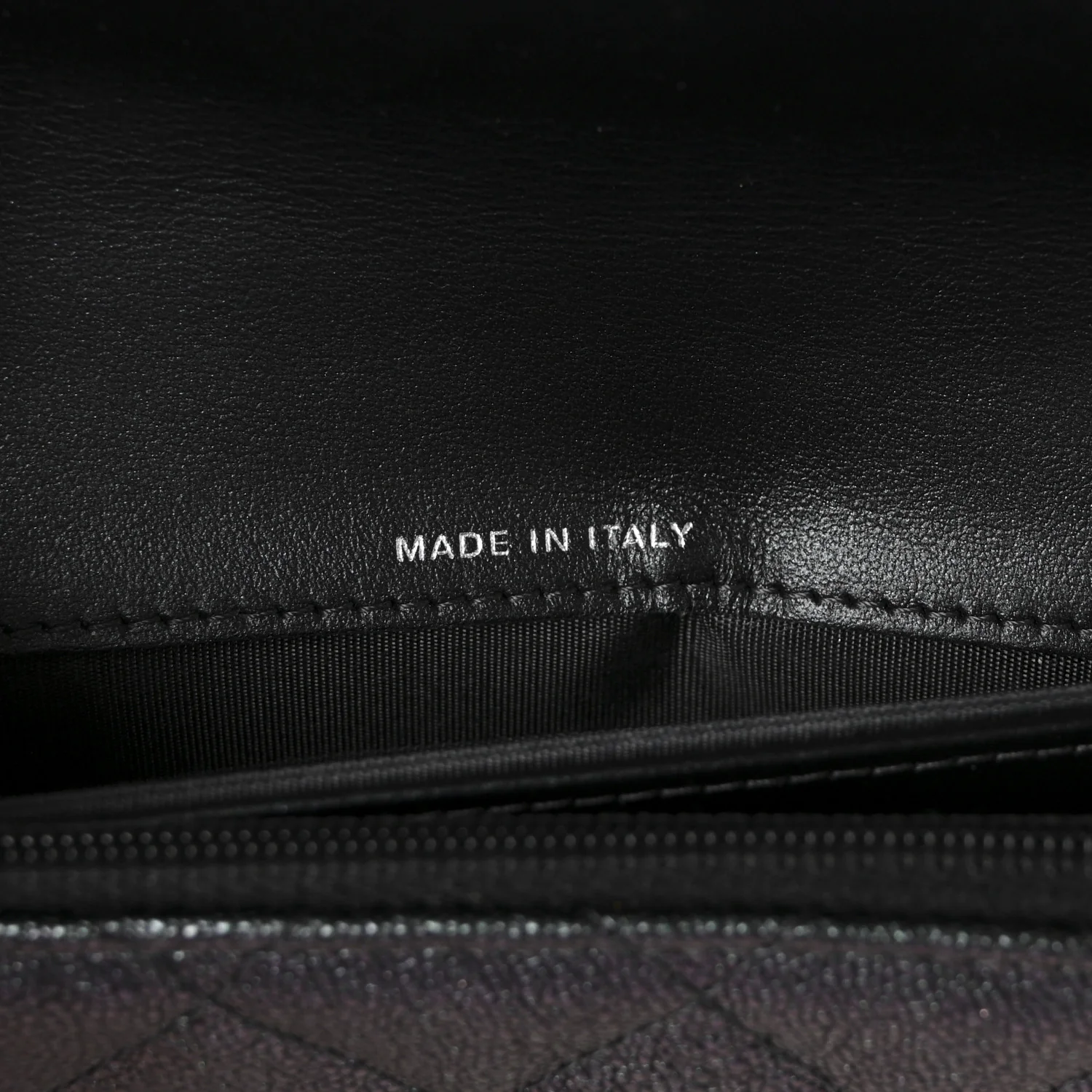 Iridescent Caviar Quilted Classic Pouch Clutch Black - Image 7
