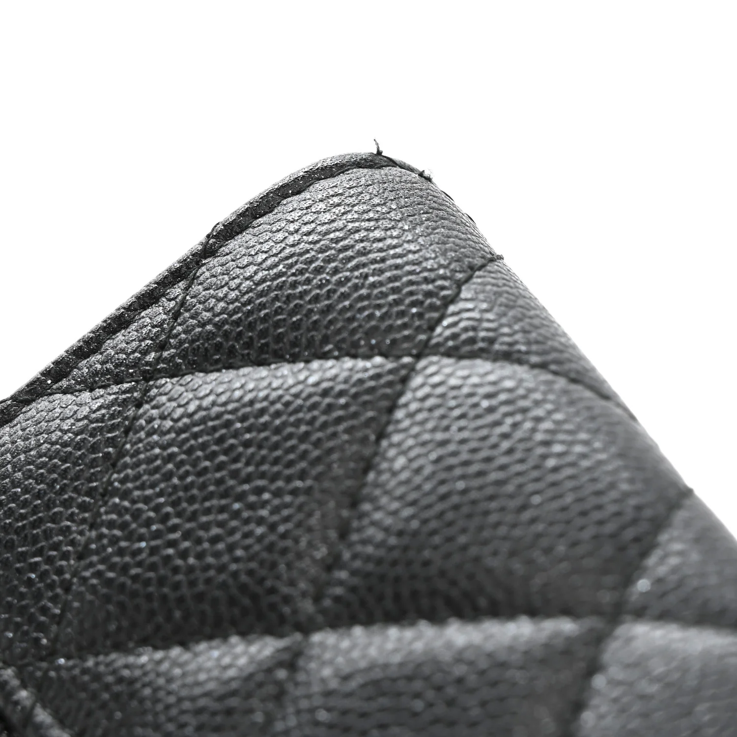 Iridescent Caviar Quilted Compact Flap Wallet Black - Image 9
