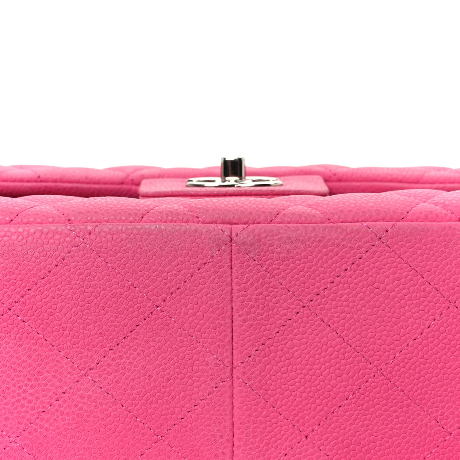 Iridescent Caviar Quilted Jumbo Double Flap Pink - Image 12