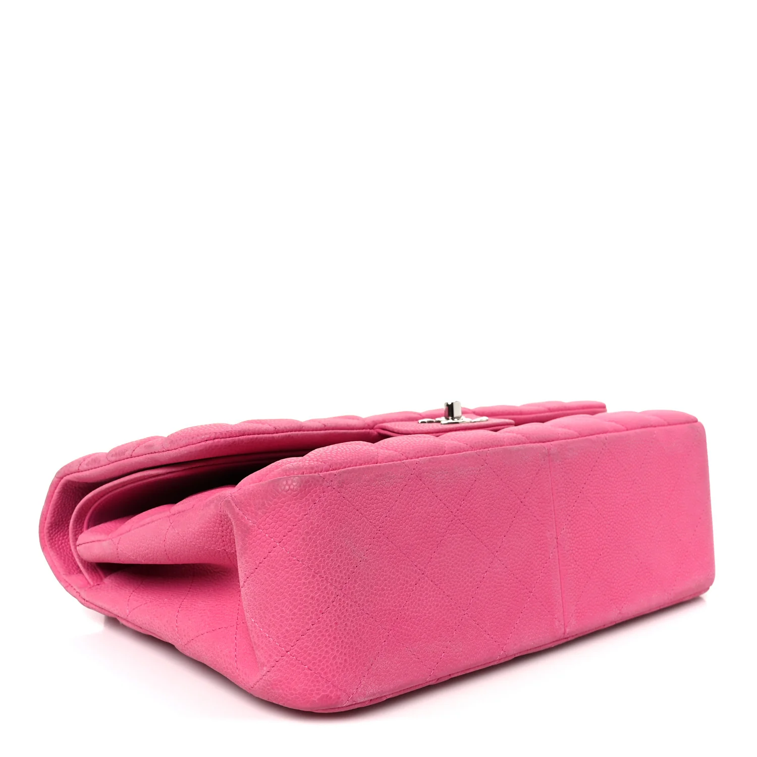 Iridescent Caviar Quilted Jumbo Double Flap Pink - Image 4