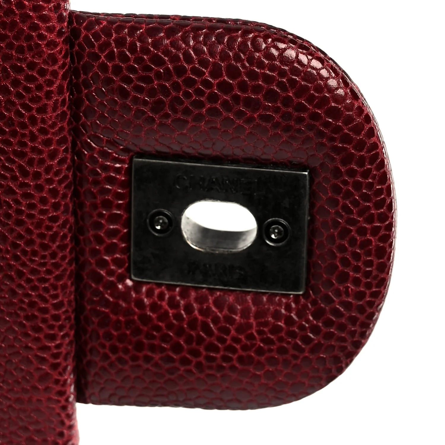 Iridescent Caviar Quilted Large Chic Flap Red - Image 8