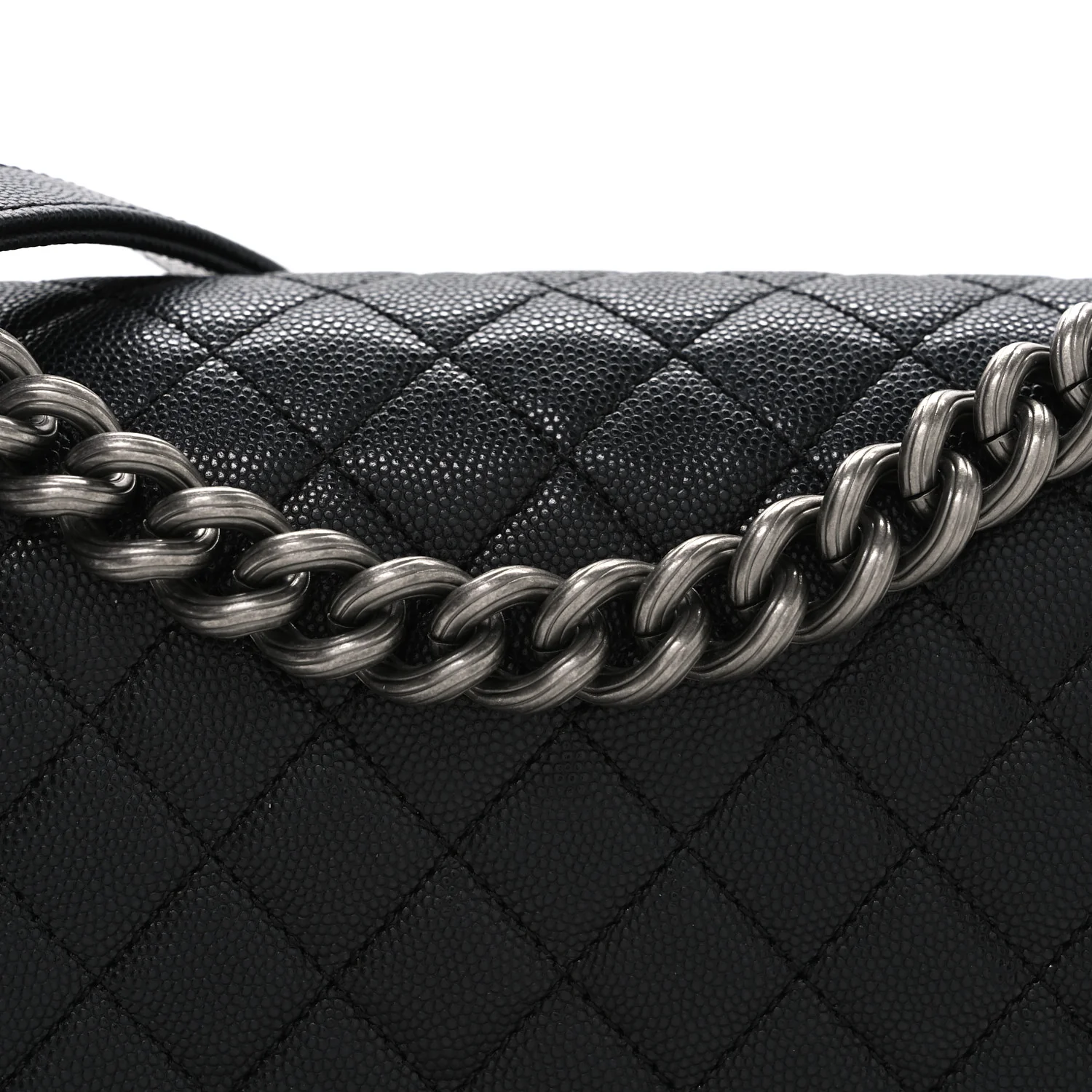 Iridescent Caviar Quilted Medium Boy Flap Black - Image 8