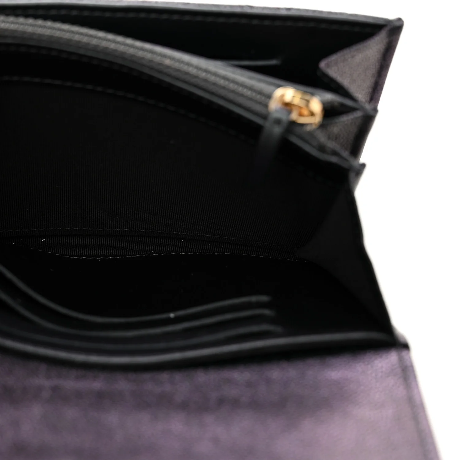 Iridescent Caviar Quilted Medium Flap Wallet Black - Image 8