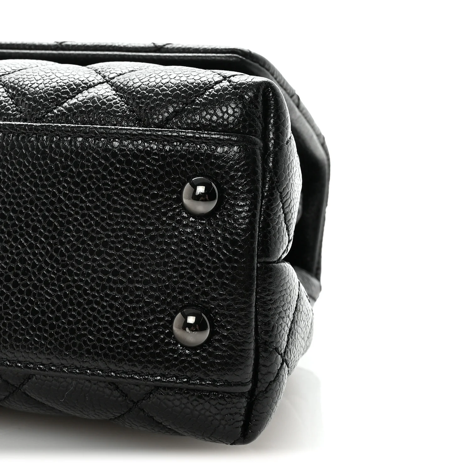 Iridescent Caviar Quilted Mini Coco Handle Flap So Black - Image 10