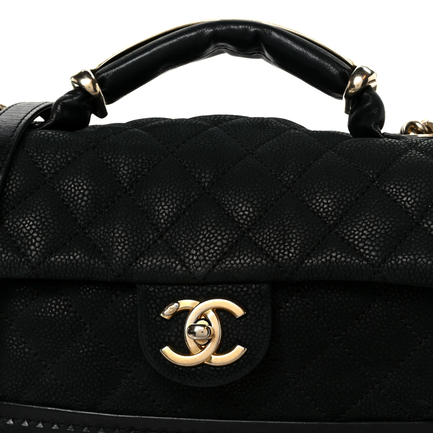 Iridescent Grained Calfskin Medium Globe Trotter Flap Black - Image 9