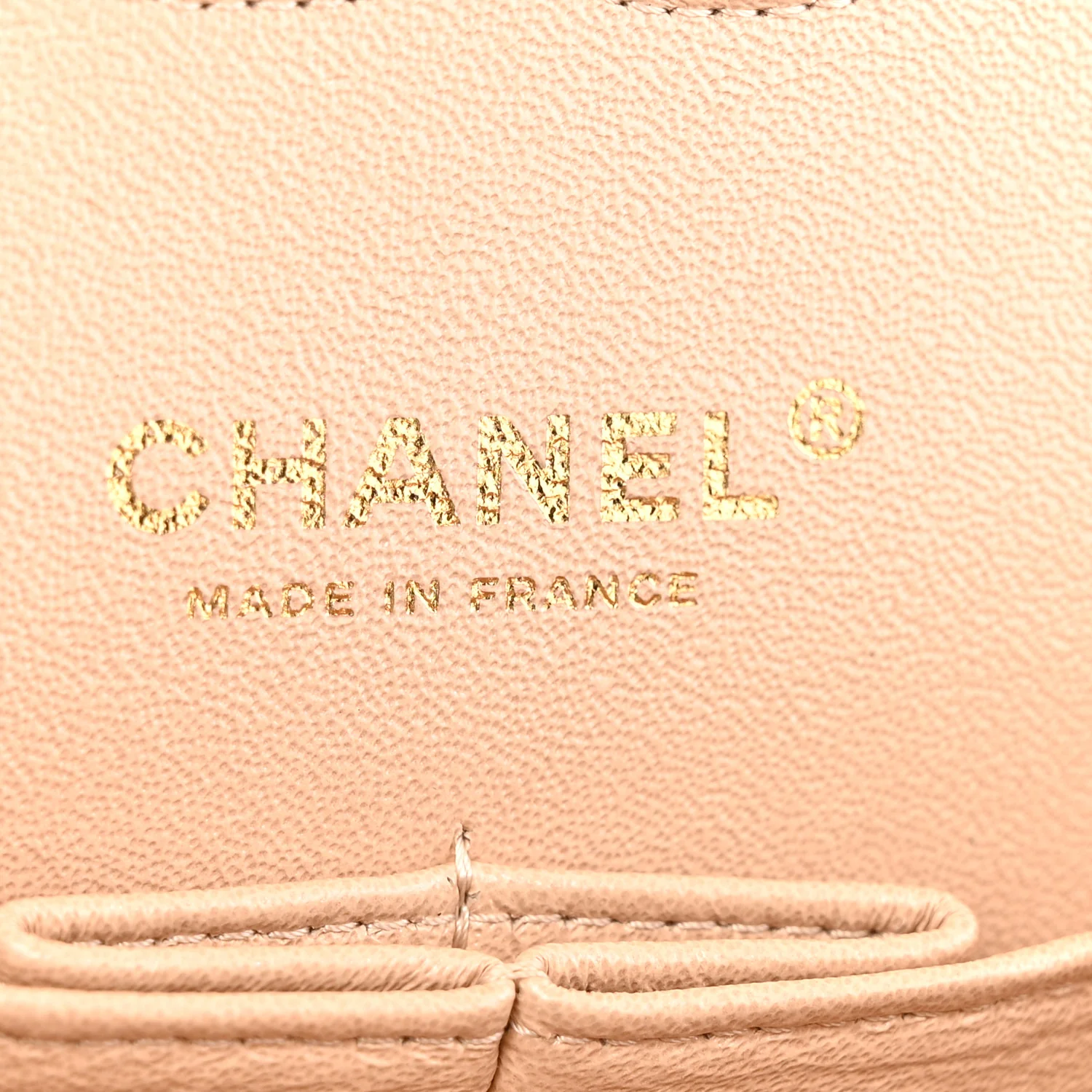 Iridescent Lambskin Quilted Medium Double Flap Beige - Image 6