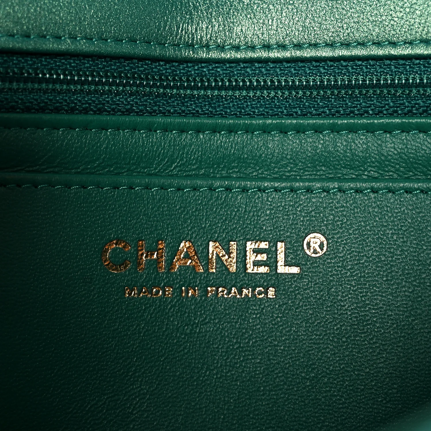 Iridescent Lambskin Quilted Mini Rectangular Flap Green - Image 6