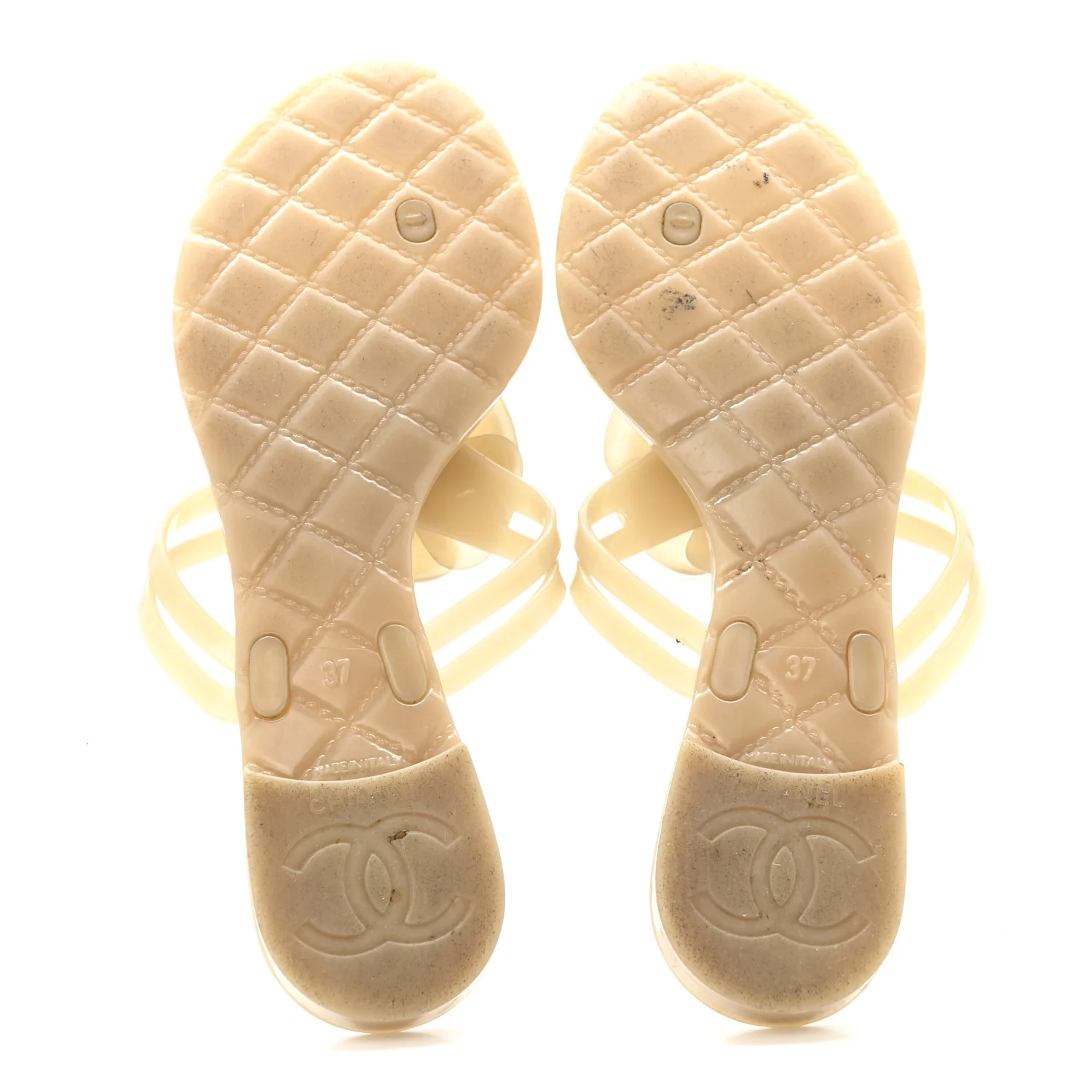Jelly Camellia Thong Sandals 37 Beige - Image 6