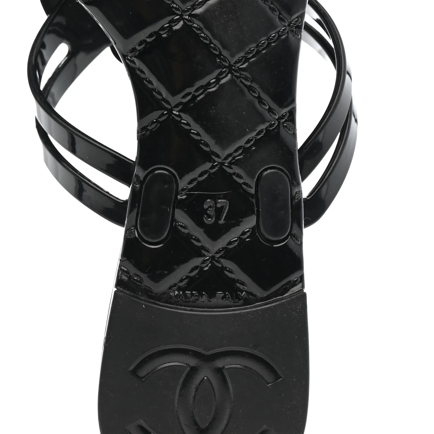 Jelly Camellia Thong Sandals 37 Black - Image 7