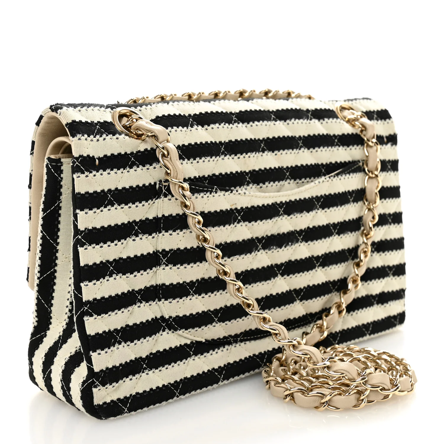 Jersey Quilted Medium Coco Sailor Flap Black White - Image 3