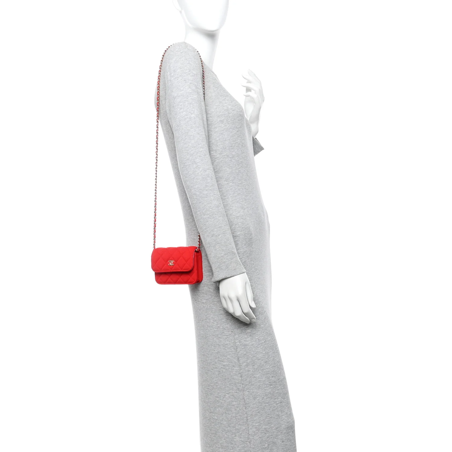 Jersey Quilted Micro Mini Flap Red - Image 2