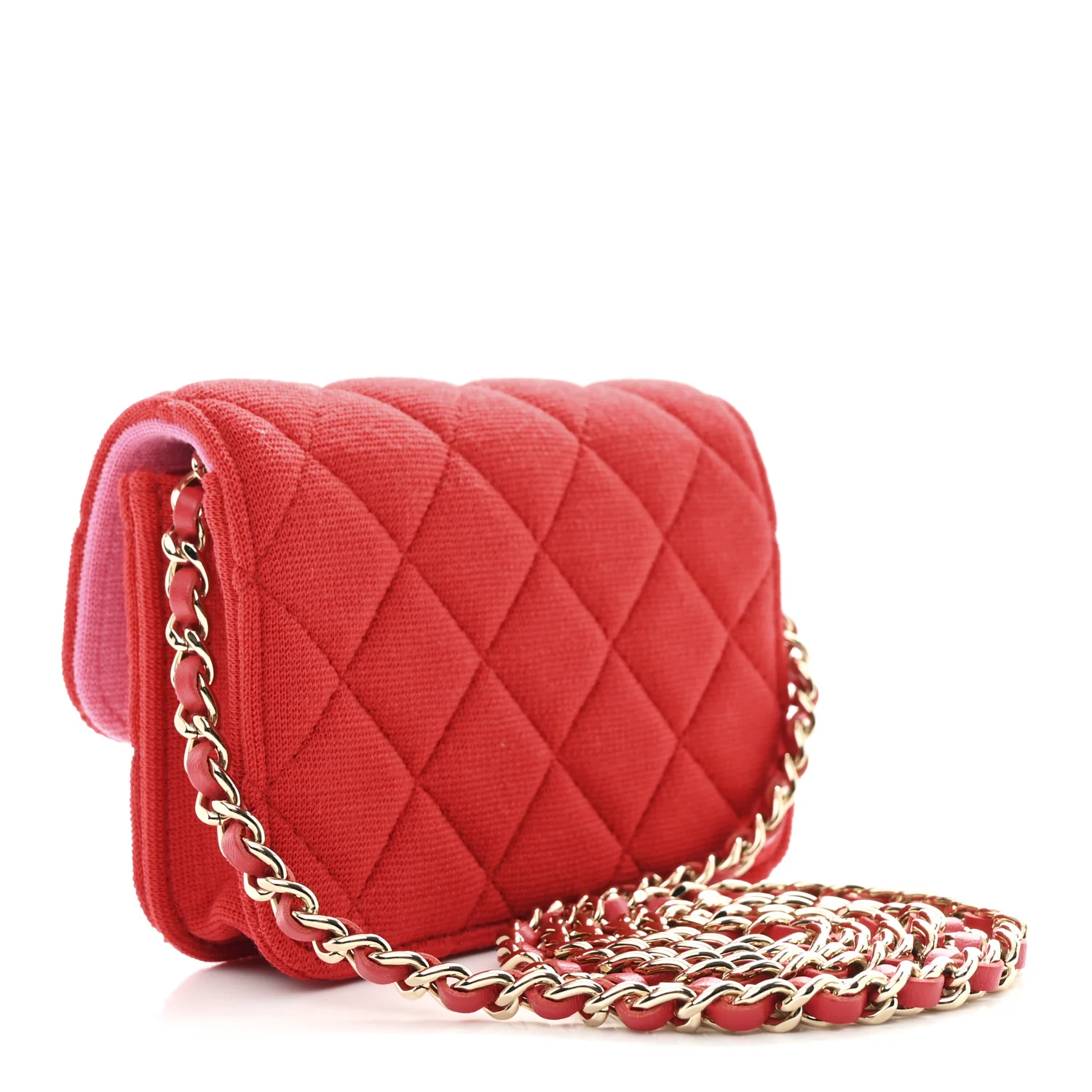 Jersey Quilted Micro Mini Flap Red - Image 3