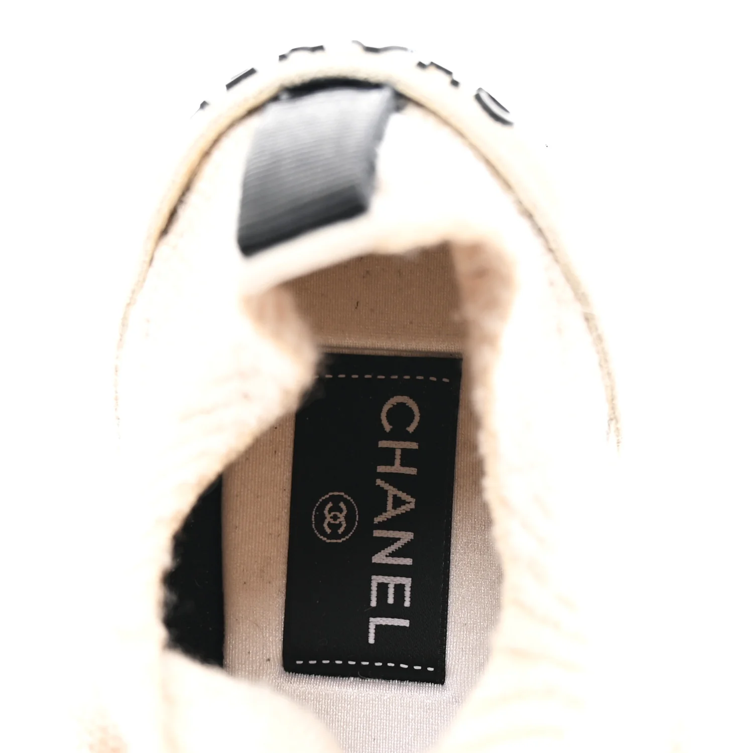 Knit Fabric Suede Calfskin Womens CC Sneakers 38.5 Ivory - Image 8