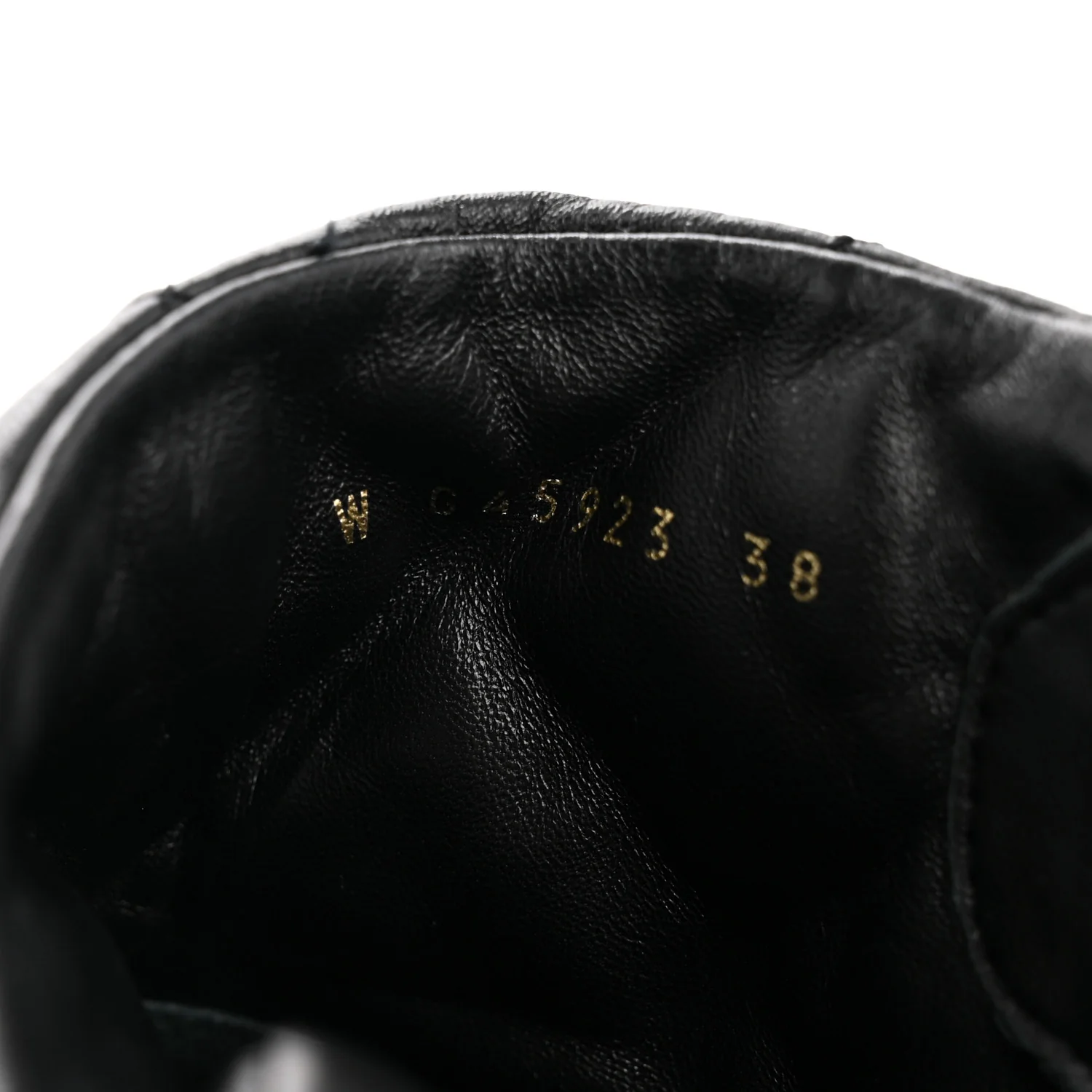 Lambskin Calfskin Quilted Lace Up Combat Boots 38 Black - Image 9