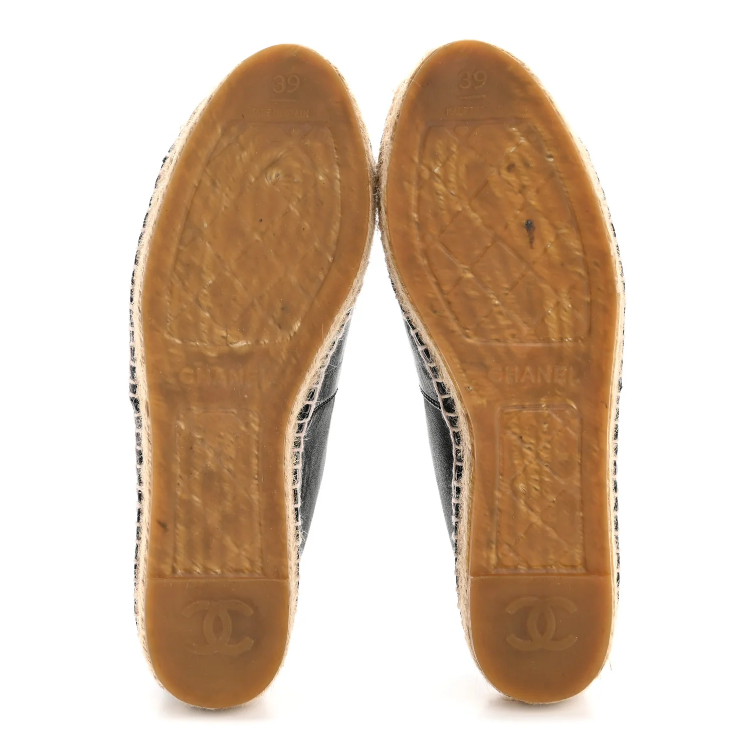 Lambskin Camellia CC Stud Espadrilles 39 Black - Image 6