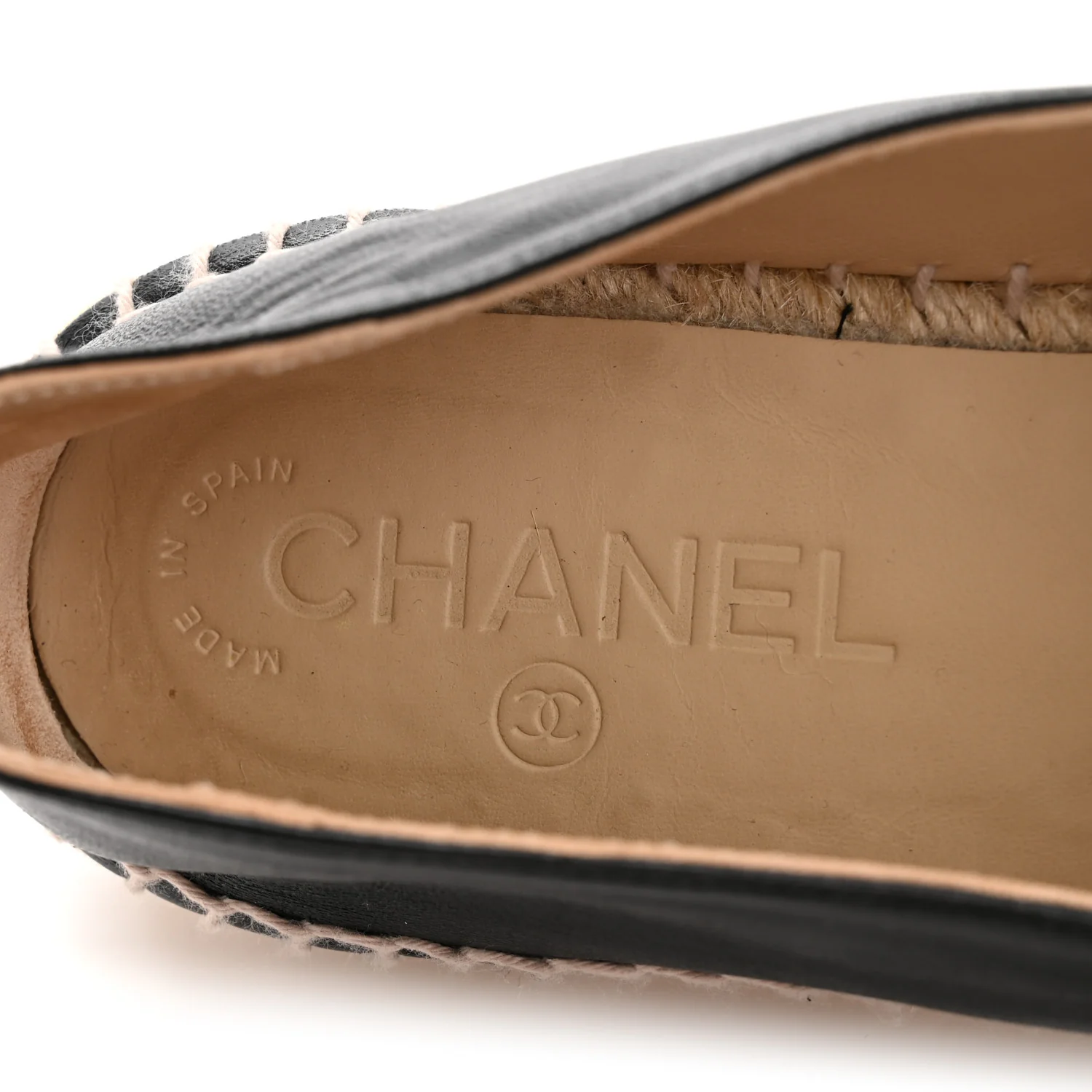 Lambskin Camellia CC Stud Espadrilles 39 Black - Image 8