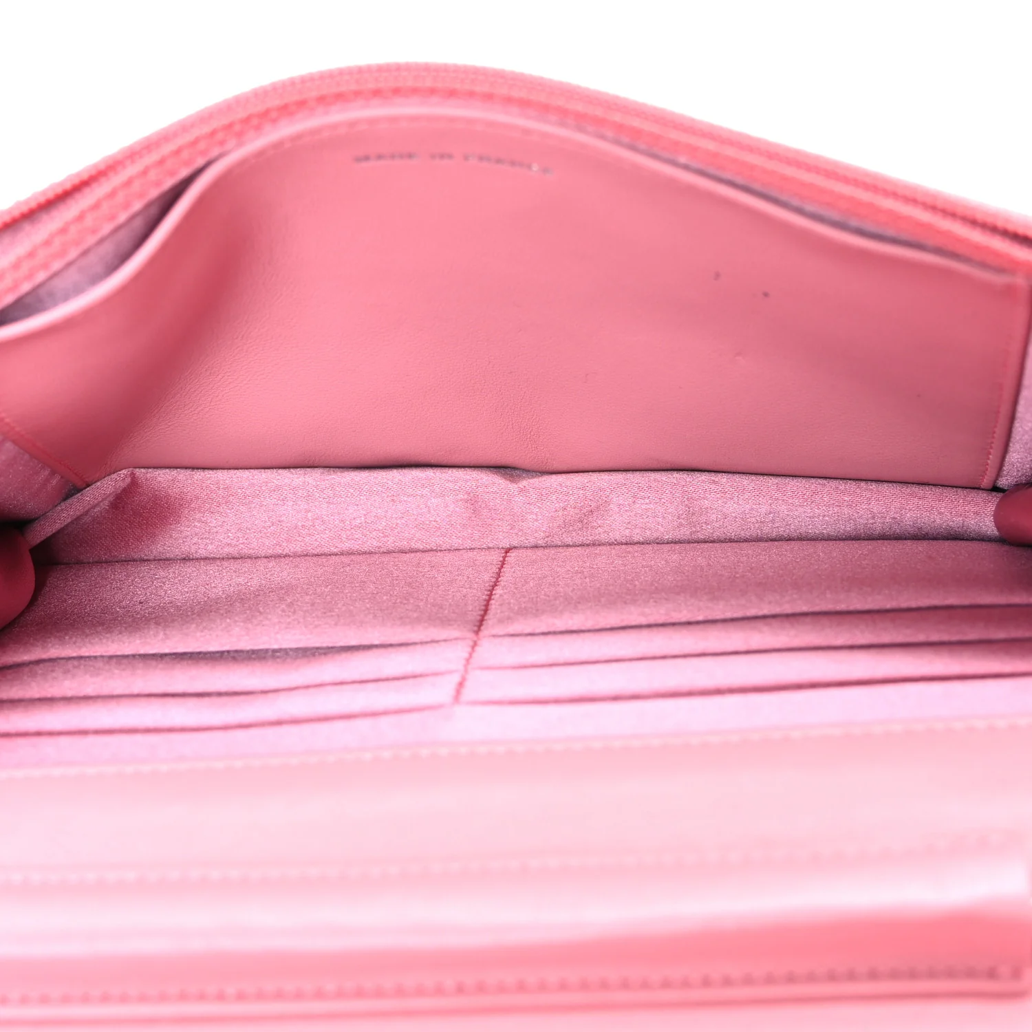 Lambskin Camellia Embossed Wallet on Chain WOC Pink - Image 5