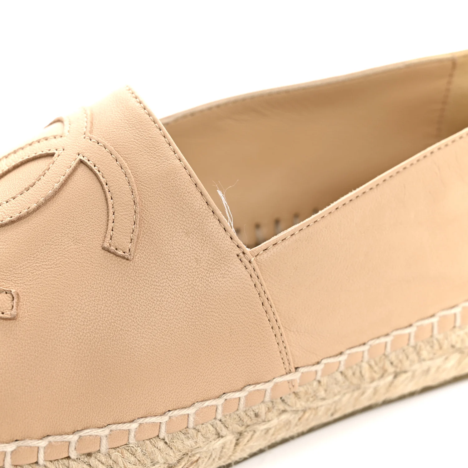 Lambskin CC Espadrilles 36 Beige Black - Image 11
