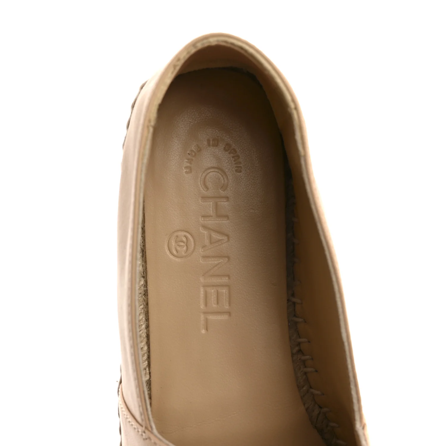 Lambskin CC Espadrilles 36 Beige Black - Image 7